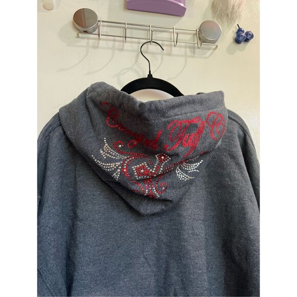 Cowgirl Tuff Co Grey Hoodie On A Gildan Sweatshirt Woman’s Size Large - Picture 11 of 13